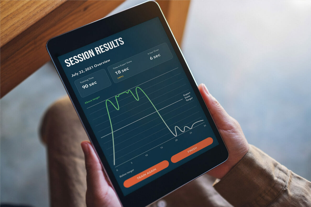 Brain scan activity of a finance trader while trading